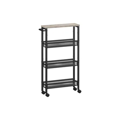 Breebe 4-tier Slim Rolling Storage Cart In Black