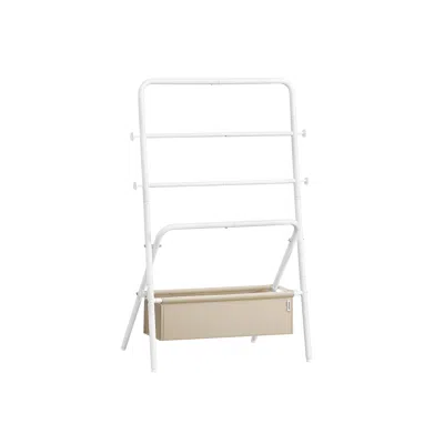 Breebe Freestanding Towel Rack With 4 Hooks In White