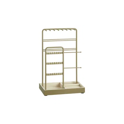 Breebe Jewelry Holder With Metal Frame And Velvet Tray In Green