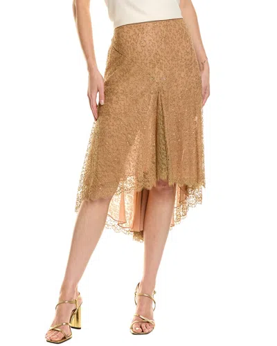 Michael Kors Collection Silk-blend Lace Dance Skirt In Gold