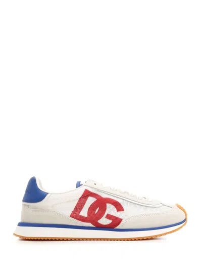 Dolce & Gabbana Logo Lace-up Sneakers In Blue