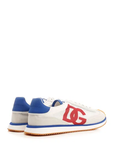 Dolce & Gabbana Logo Lace-up Sneakers In Blue
