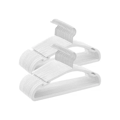 Breebe 50‑pack Velvet Non‑slip Hangers 17"w X 8.3"h In White