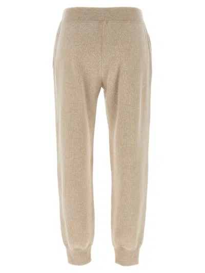 Brunello Cucinelli Ribbed Texture Elastic Waistband Trousers In Brown