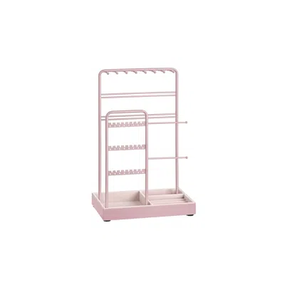 Breebe Jewelry Holder With Metal Frame And Velvet Tray In Pink