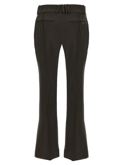 Attico Flared Trousers With Back Pocket And Side Pockets In Brown