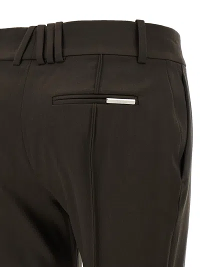 Attico Flared Trousers With Back Pocket And Side Pockets In Brown
