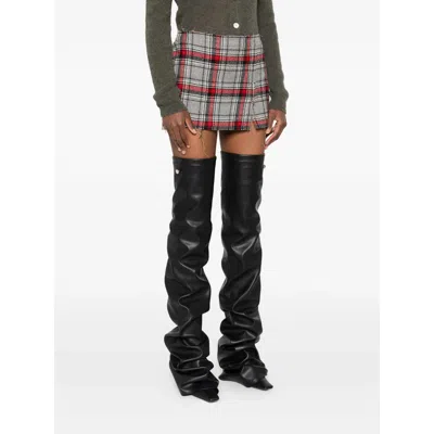 R13 Plaid Frayed Mini Skirt In Multi