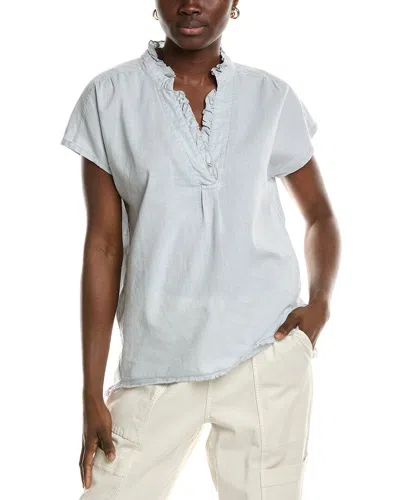 Xcvi Wearables Idra Ruffle Linen-blend Top In White