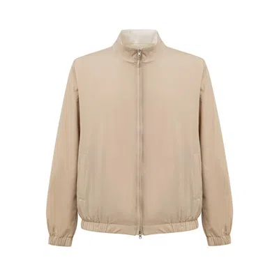 Gran Sasso Double Face Jacket In Beige And White