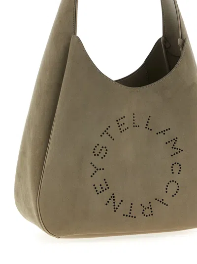 Stella Mccartney Grey Logo Large Shoulder Bag