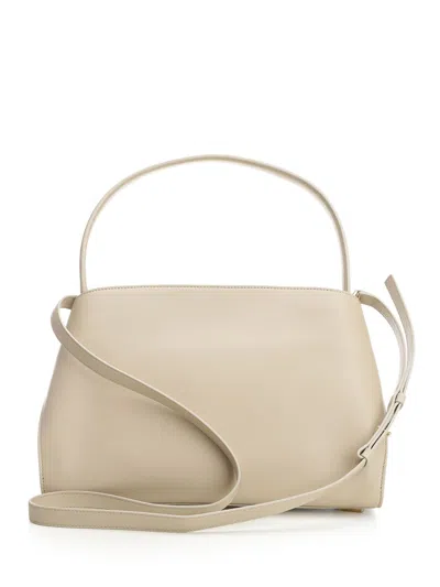 Ferragamo Light Grey Leather Hug Soft Shoulder Bag