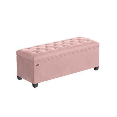 Breebe Storage Ottoman Bench, Foot Rest With Legs In Pink