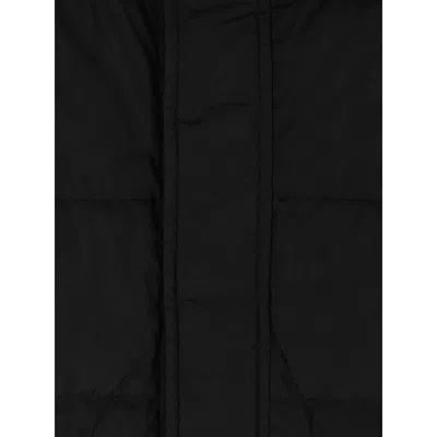 C.p. Company Oversized Zip-front Rain Jacket With Quilted Texture In Black