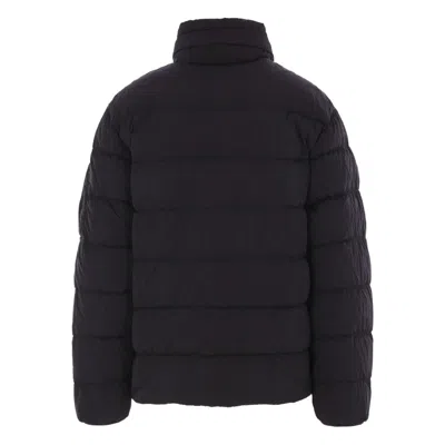 C.p. Company Oversized Zip-front Rain Jacket With Quilted Texture In Black