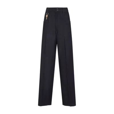 Carven Key Charm Straight-leg Jeans In Black