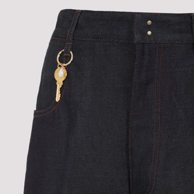 Carven Key Charm Straight-leg Jeans In Black