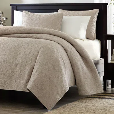 Hivvago Full / Queen Size Khaki Light Brown Tan Coverlet Quilt Set With 2 Shams In Neutral