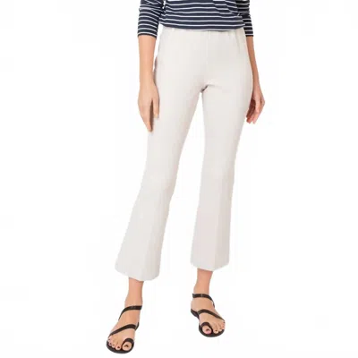 Ann Mashburn Faye Flare Ankle Crop Pant In Taupe In White