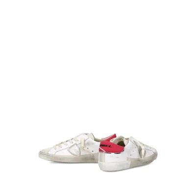 Philippe Model Distressed Leather Low-top Sneakers In White
