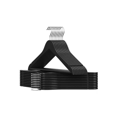Breebe Wooden Hangers With 360° Swivel Hooks, Pack Of 20 In Black