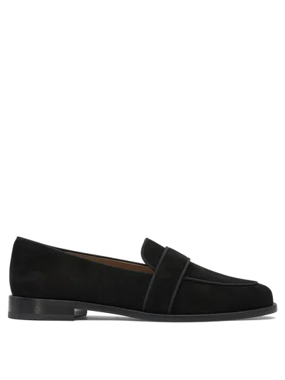 Aquazzura Martin Grosgrain-trimmed Suede Loafers