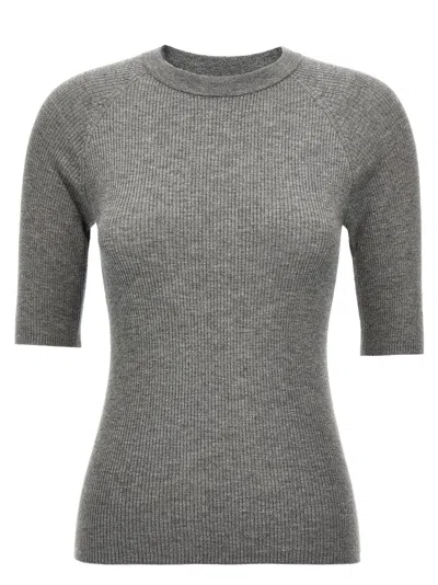 Brunello Cucinelli Sparkling Cashmere Sweater In Gray