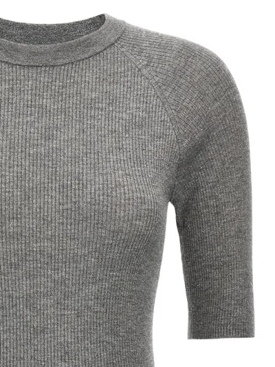 Brunello Cucinelli Sparkling Cashmere Sweater In Gray