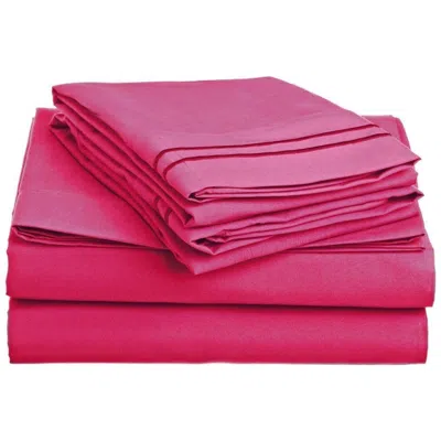 Hivvago Queen Size 4-piece Sheet Set In Pink Polyester Microfiber In Pink