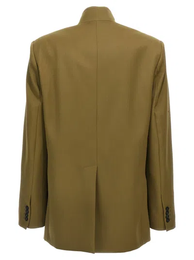 Attico Maxi Shoulder Strap Blazer Blazers Green In Green