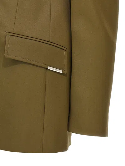 Attico Maxi Shoulder Strap Blazer Blazers Green In Green