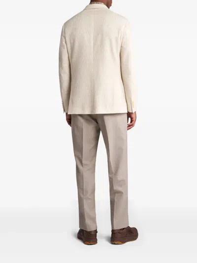 Etro Patterned Blazer With Pockets And Lapel In Neutral