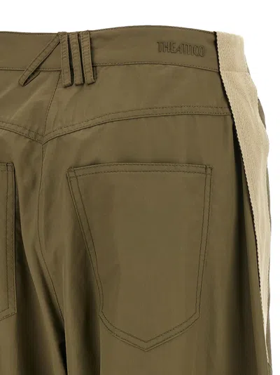 Attico Cargo Trousers With Strap And Pocket In Green