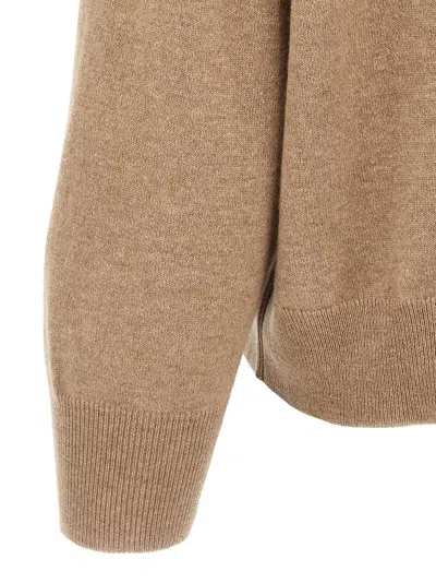 Brunello Cucinelli Monile Crop Sweater Sweaters And Cardigans Beige In Neutral