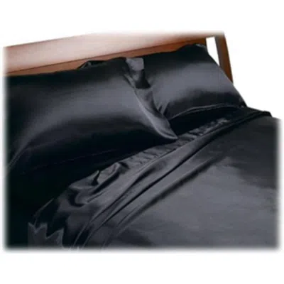 Hivvago California King Size Satin Sheet Set In Black