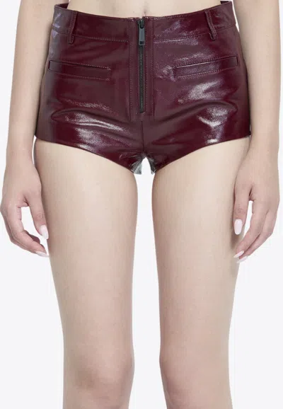 Self-portrait Self Portrait Women Leather Micro Shorts