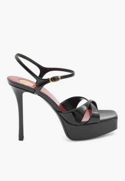 Saint Laurent Debbie 110 Patent Leather Platform Sandals