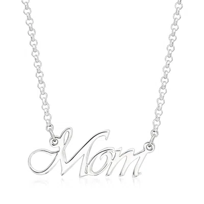 Ross-simons Sterling Silver Script "mom" Necklace