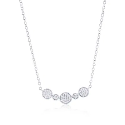 Simona Sterling Silver Alternating Round Diamond Bar Necklace