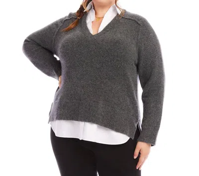 Karen Kane Mixed Media Layered Sweater