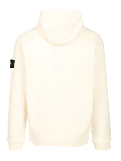 Stone Island Brushed Organic Cotton Fleece Hoodie Clothing In Nude