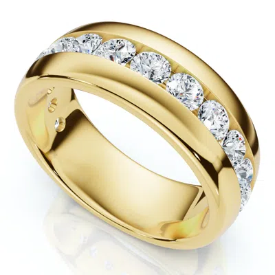 Pompeii3 1 1/2ct Men's Diamond Wedding Anniversary Ring 10k Gold Channel Set Lab Grown