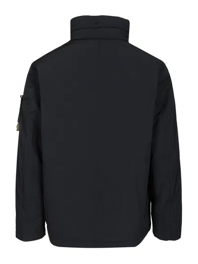 Stone Island Padded Field Jacket With Anti-drip And Snap Pockets In Black