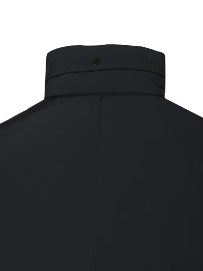 Stone Island Padded Field Jacket With Anti-drip And Snap Pockets In Black