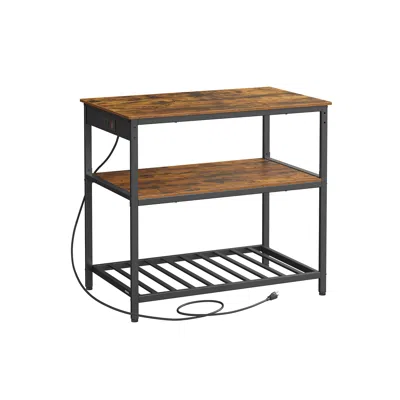 Breebe Kitchen Island With 3 Shelves In Brown