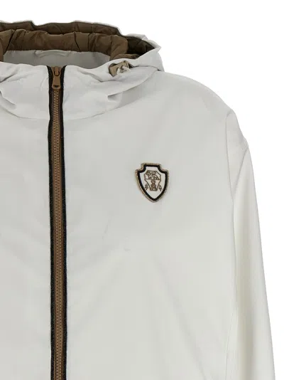 Brunello Cucinelli Precious Trims Casual Jackets And Parka White
