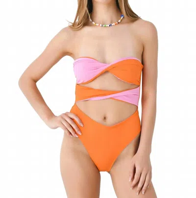 Solid & Striped Women's Reversible Marlie One-piece Swimsuit In Carnation Pink/clementine