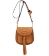 Chloé Hudson Small Suede Shoulder Bag In Caramel