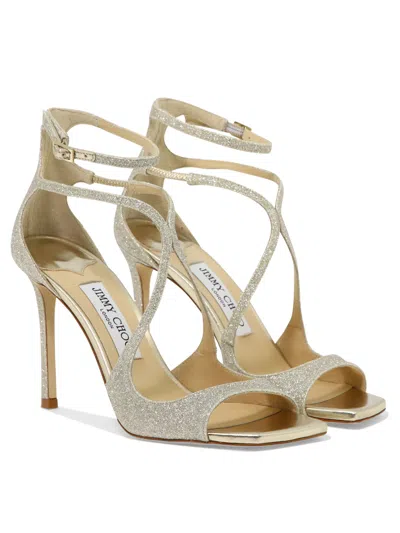 Jimmy Choo Azia 75 Metallic Leather Sandals