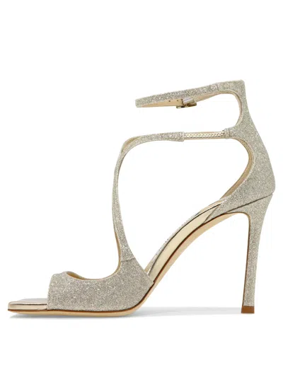Jimmy Choo Azia 75 Metallic Leather Sandals